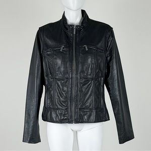 Michael Kors Black Leather Women's Jacket Size XL